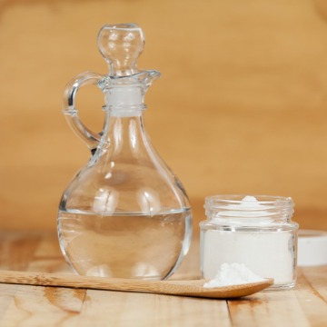Clean with vinegar and baking soda